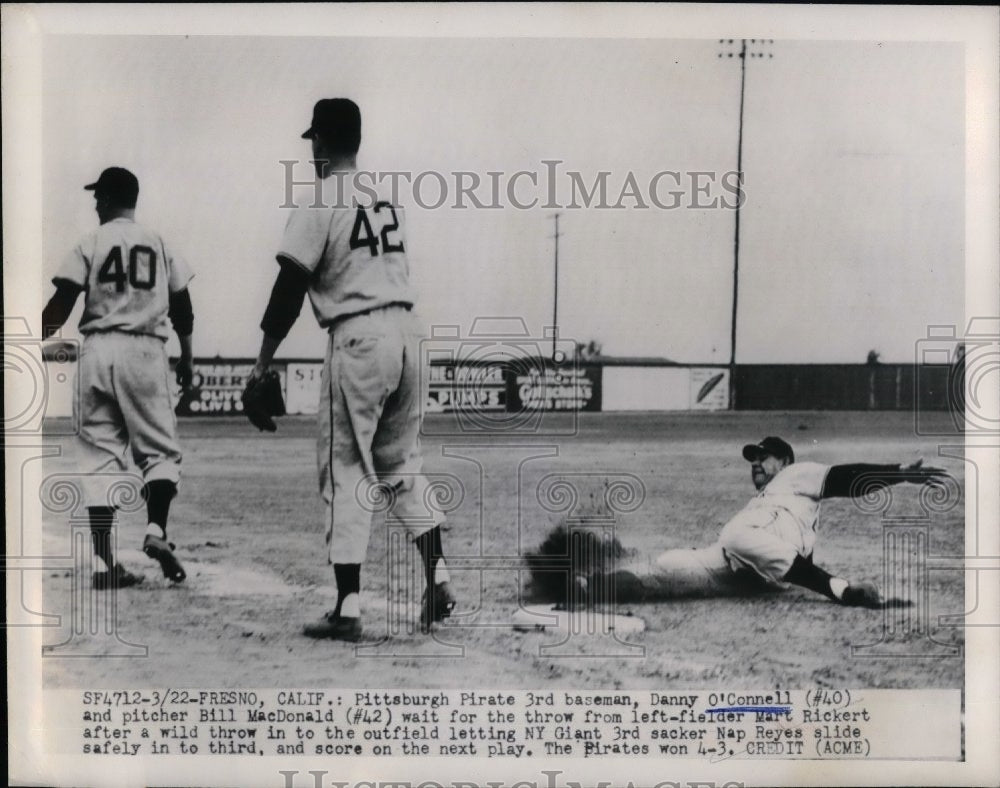 1950 Press Photo Pittsburgh Pirates Danny O'Connell Bill MacDonald - nea03793