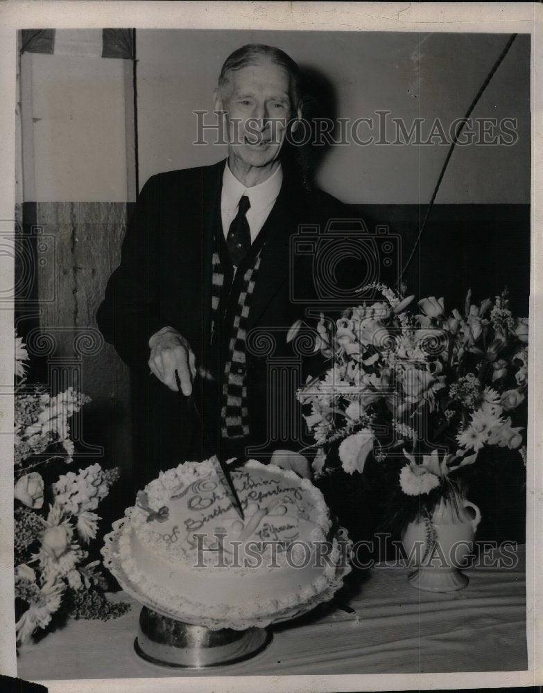 1950 Press Photo Connie Mack veteran Mgr.of PA.Athletics celebrate his 75th Bday- Historic Images