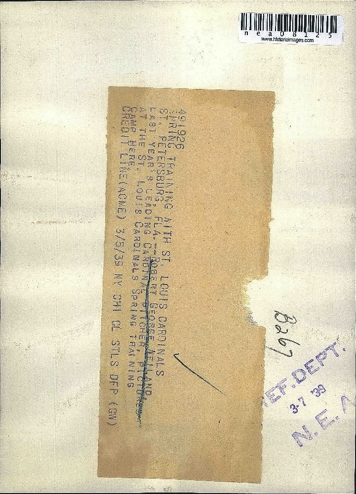 1939 Press Photo St Louis Cardinals Pitcher Robert George Weiland Winds Up