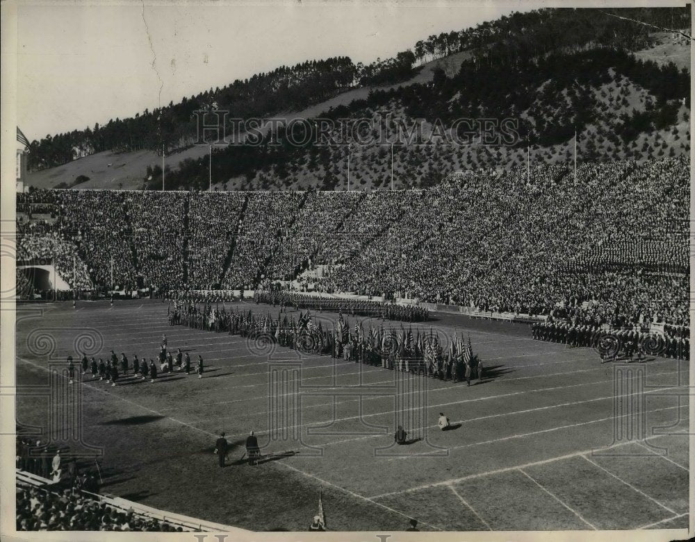 1931 Press Photo West Coast Navy Football Team During Game - nea09104