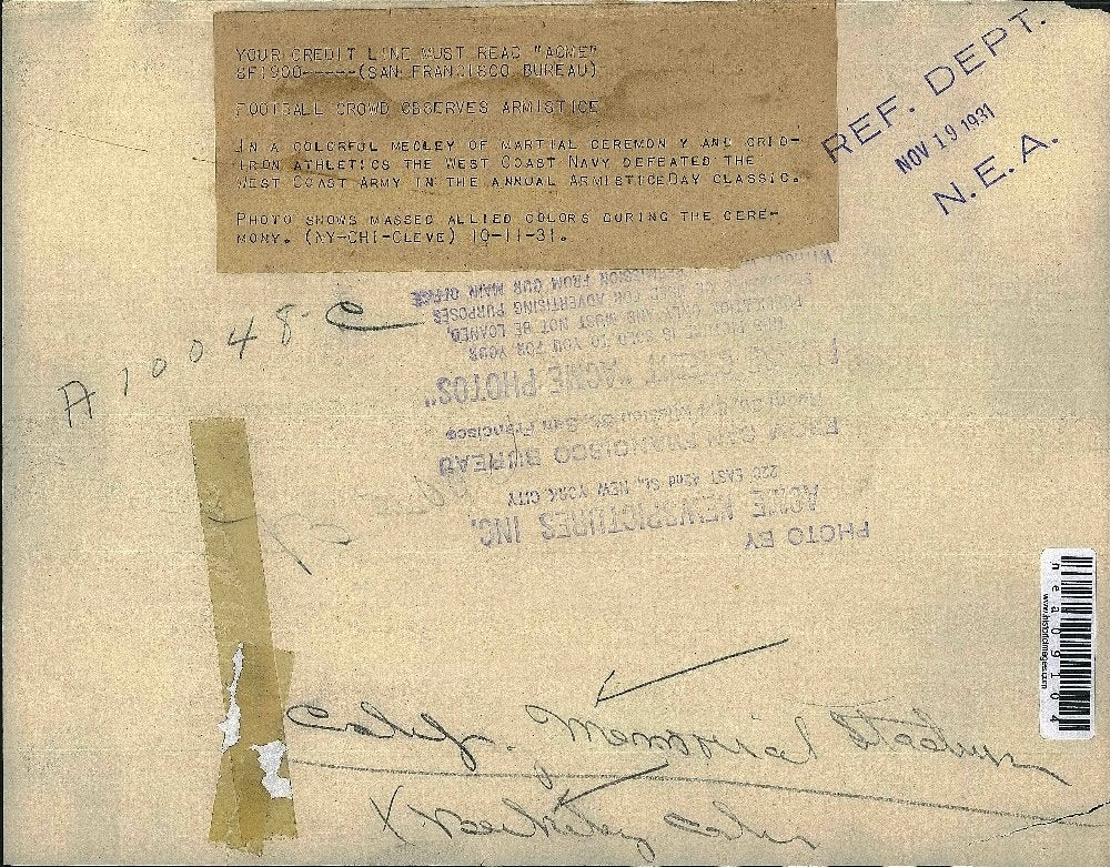 1931 Press Photo West Coast Navy Football Team During Game - nea09104