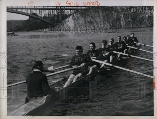 1950 Press Photo Columbia Oarsmen, E. Groh, R. Stang, D. Eadie, J. Blessing- Historic Images