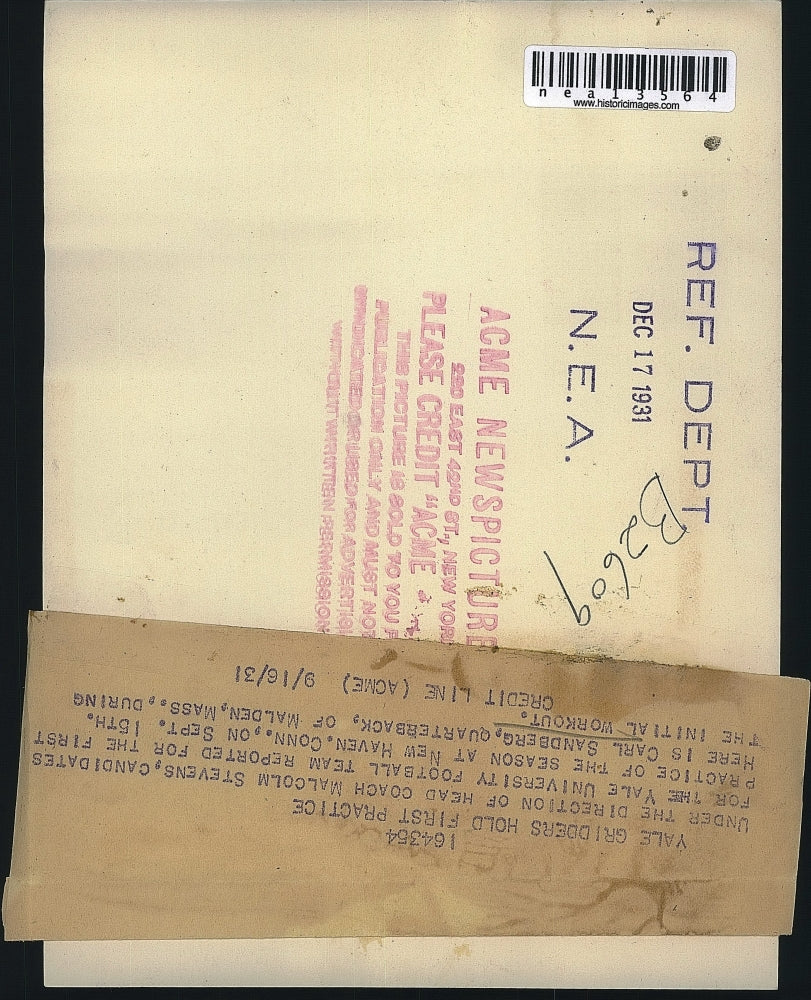 1931 Press Photo Yale Quarterback Carl Sandberg Participates In 1st Workout