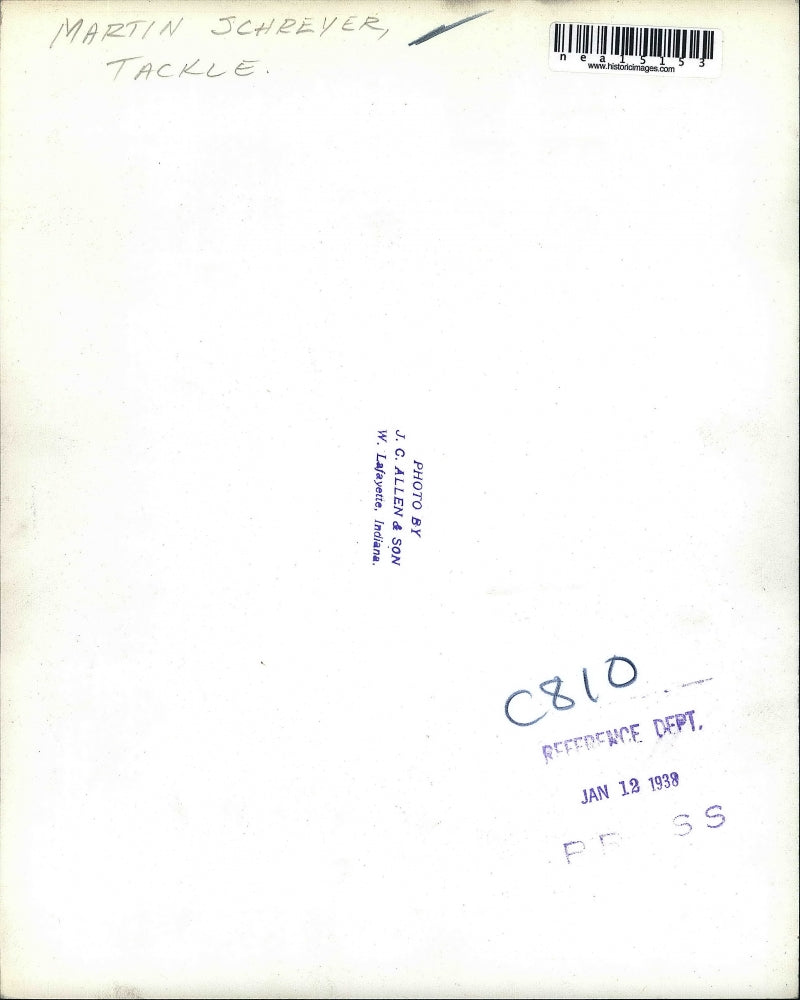 1938 Press Photo Indiana collefge football, Martin Schreyler - nea15153