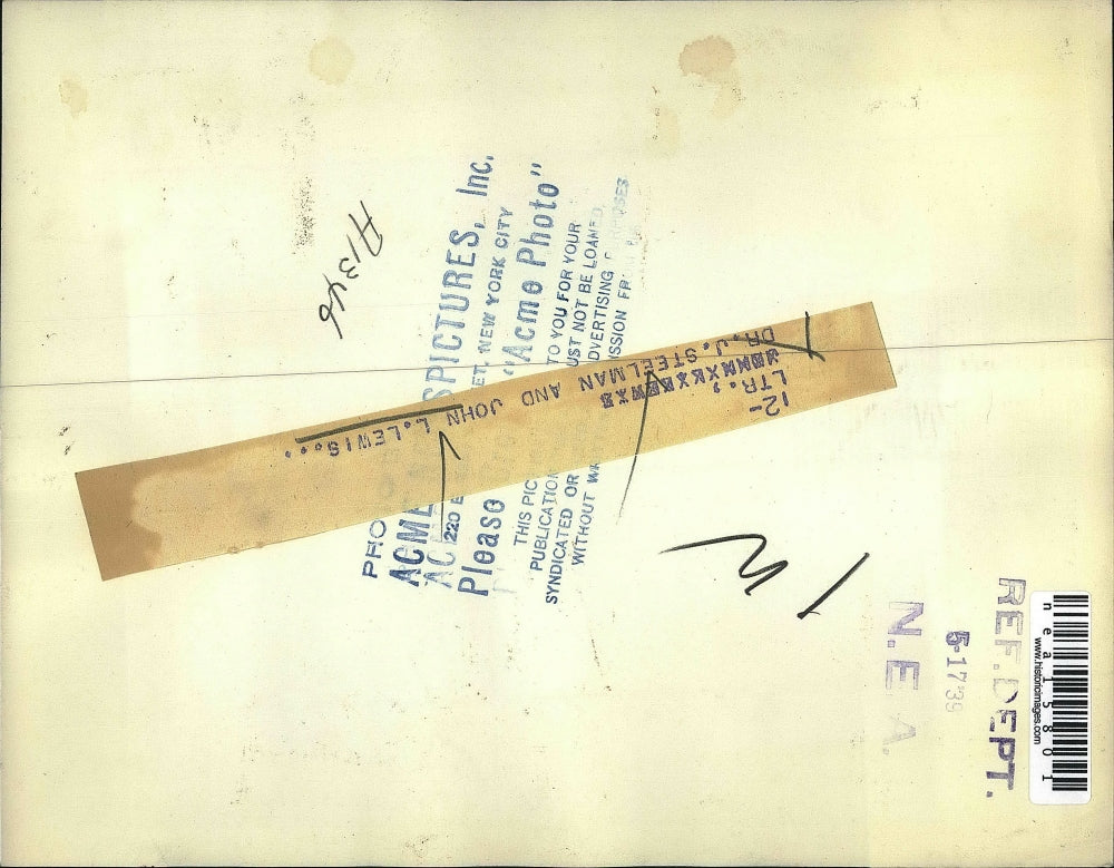 1939 Press Photo Dept. Of Labor Dr. J. Steelman And John L. Lewis, Labor Leader