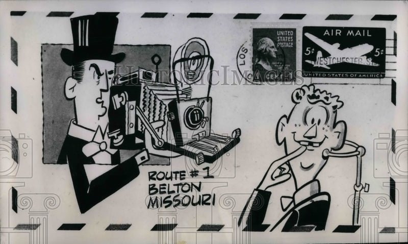 Load image into Gallery viewer, 1952 Press Photo A letter addressed with a cartoon still got delivered
