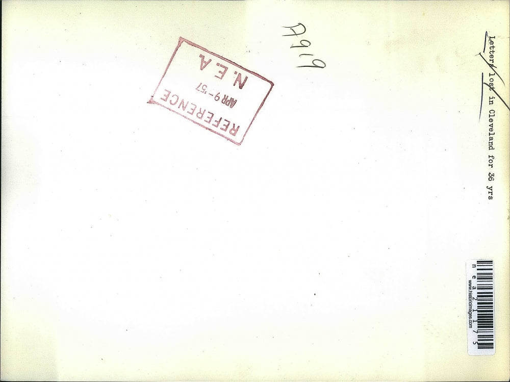 1957 Press Photo Letter lost in Cleveland for 36 years - nea21175