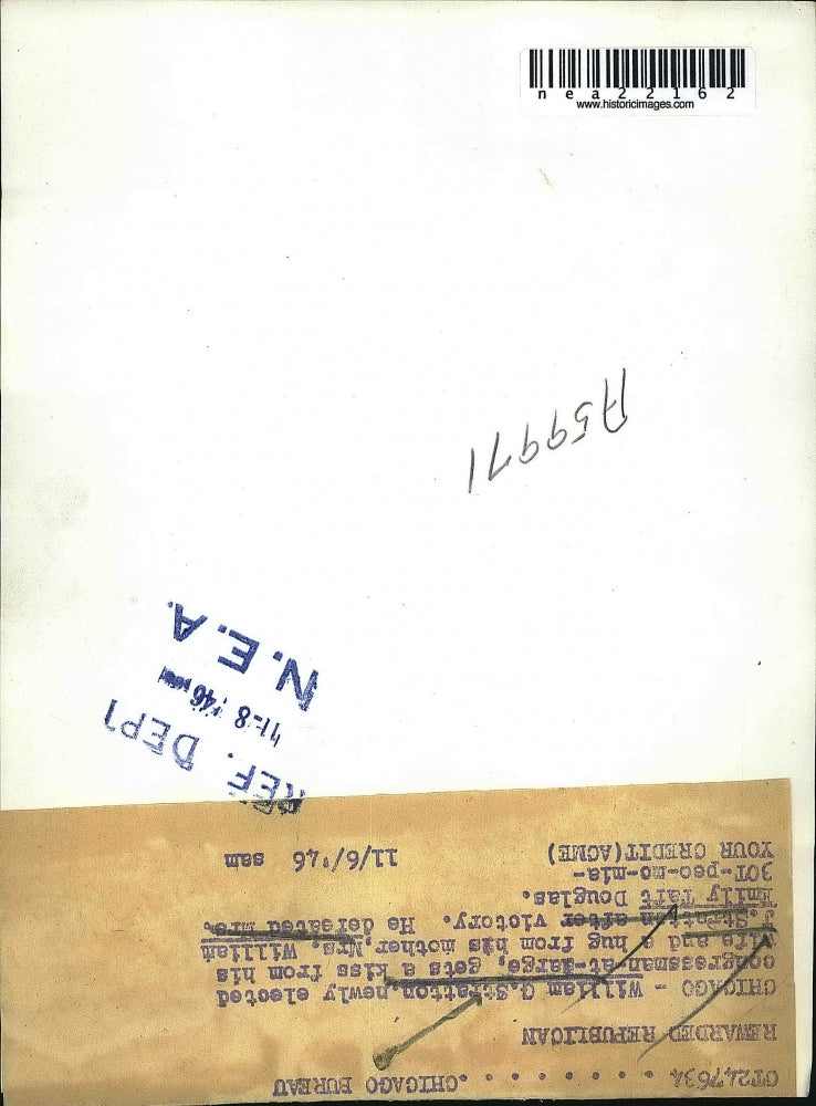 1946 Press Photo William G. Stratton, Congressman-at-large, wife and mother