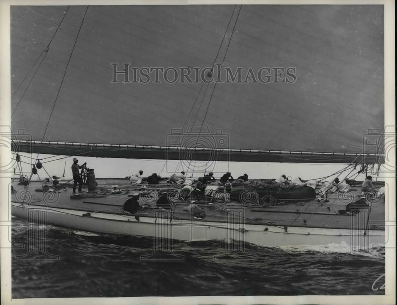 Load image into Gallery viewer, 1964 Press Photo Former Navy Secretary Charles Adams Pilots Yankee In Astor Cup
