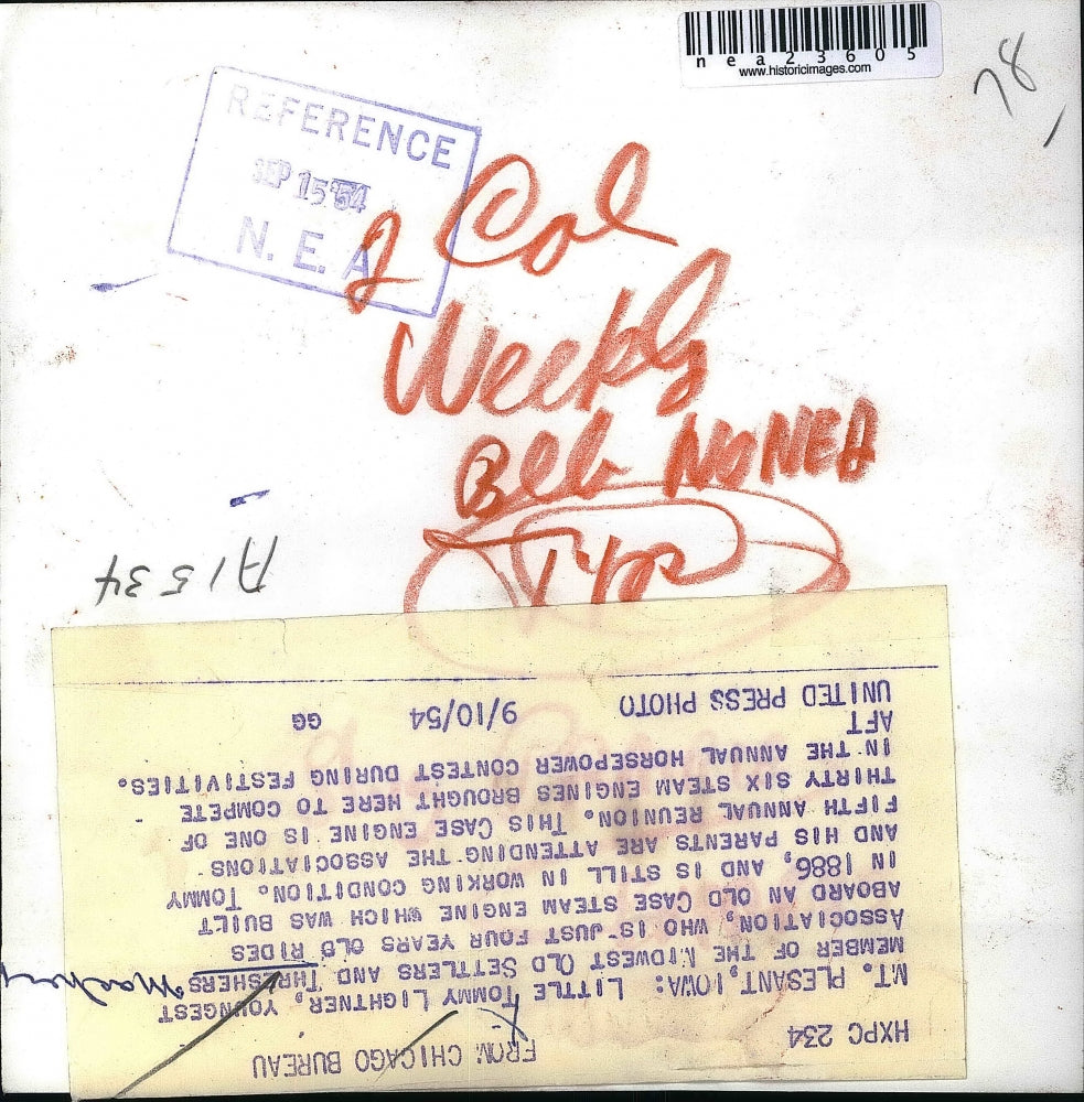 1954 Press Photo Midwest Old Settlers and Threshers Association Parade