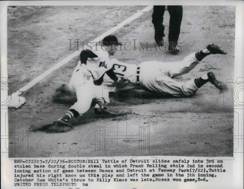 1956 Press Photo Detroit's Bill Tuttle Against Red Sox - nea24338