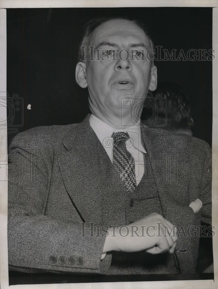 1947 Press Photo Louis F. Budenz, Editor, Testifies in Gerhard Eisler Spy Case