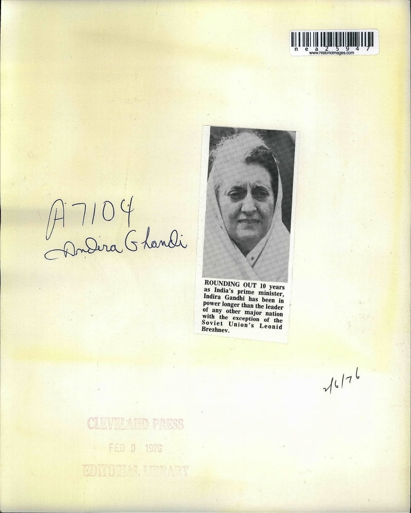 1976 Press Photo Indira Gandhi,India's Prime Minister for Ten Years. - nea25947