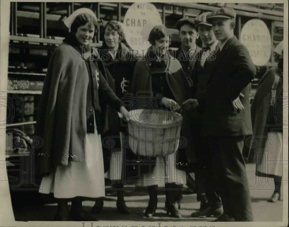 1926 Press Photo Nurses collecting Charity Hospital Donations - nea27444