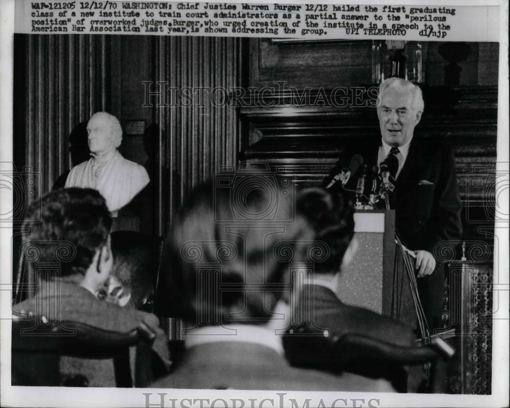 1970 Press Photo Chief Justice Warren Burger in D.C. - nea31193