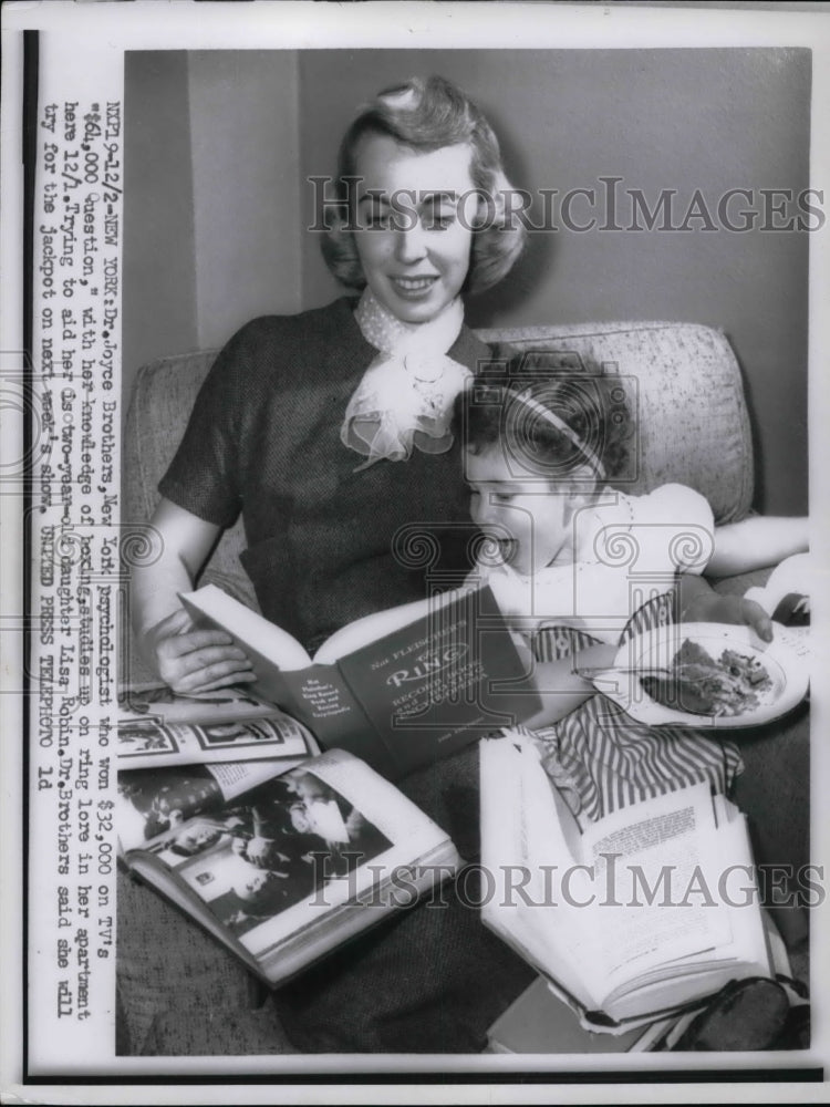 Load image into Gallery viewer, 1975 Press Photo Dr.Joyce Brother of N.Y.won in TV's "Question"with her daughter
