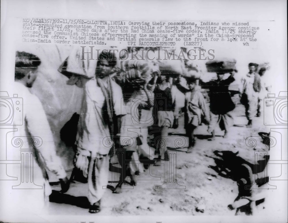 1962 Press Photo Indian Refugees Leave North East Frontier- Historic Images