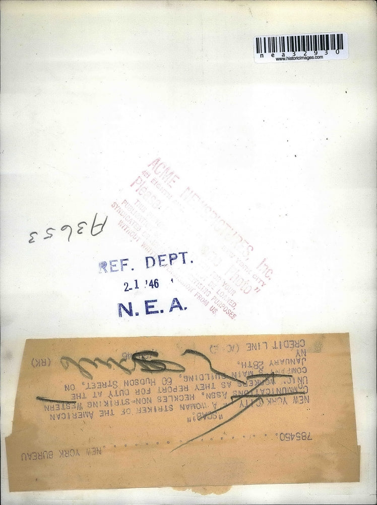 1946 Press Photo Woman Striker of American Communications Association