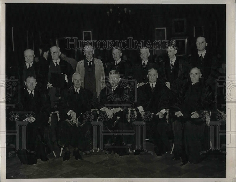 Load image into Gallery viewer, 1938 Press Photo Princeton Honorary Degree Recipients, Douglas, Hull, Dodds
