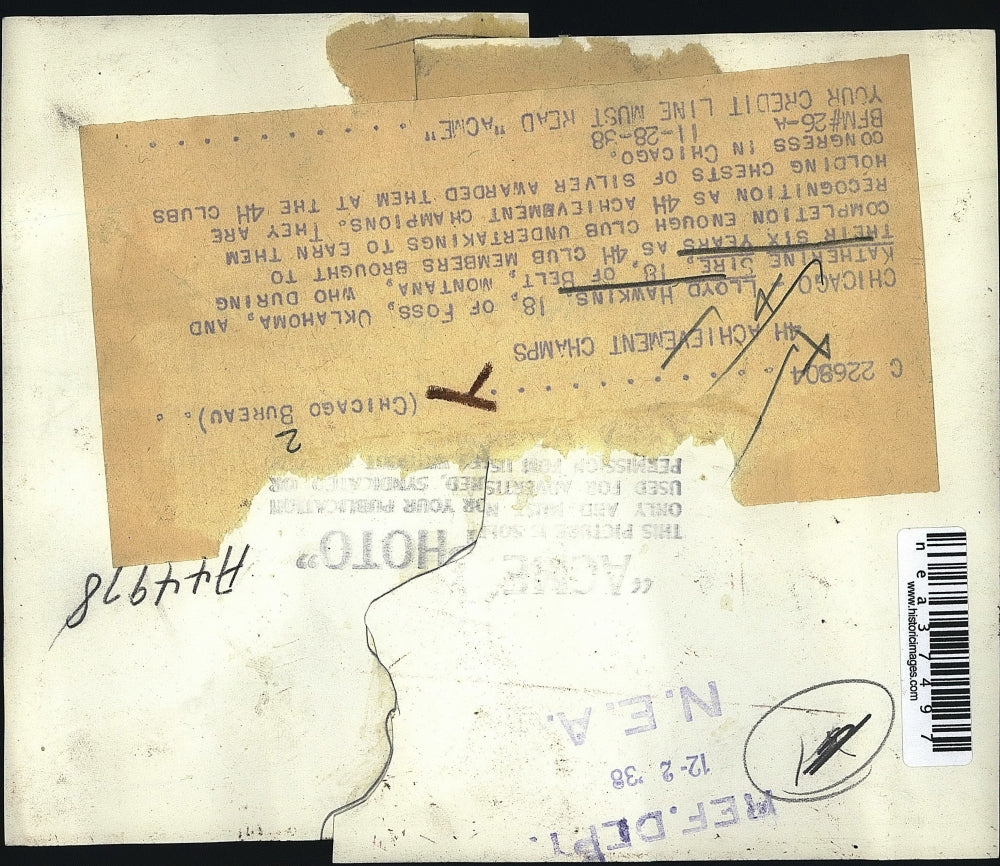 1938 Press Photo Lloyd Hawkins & Katherine Sireas 4H Achievement Champions