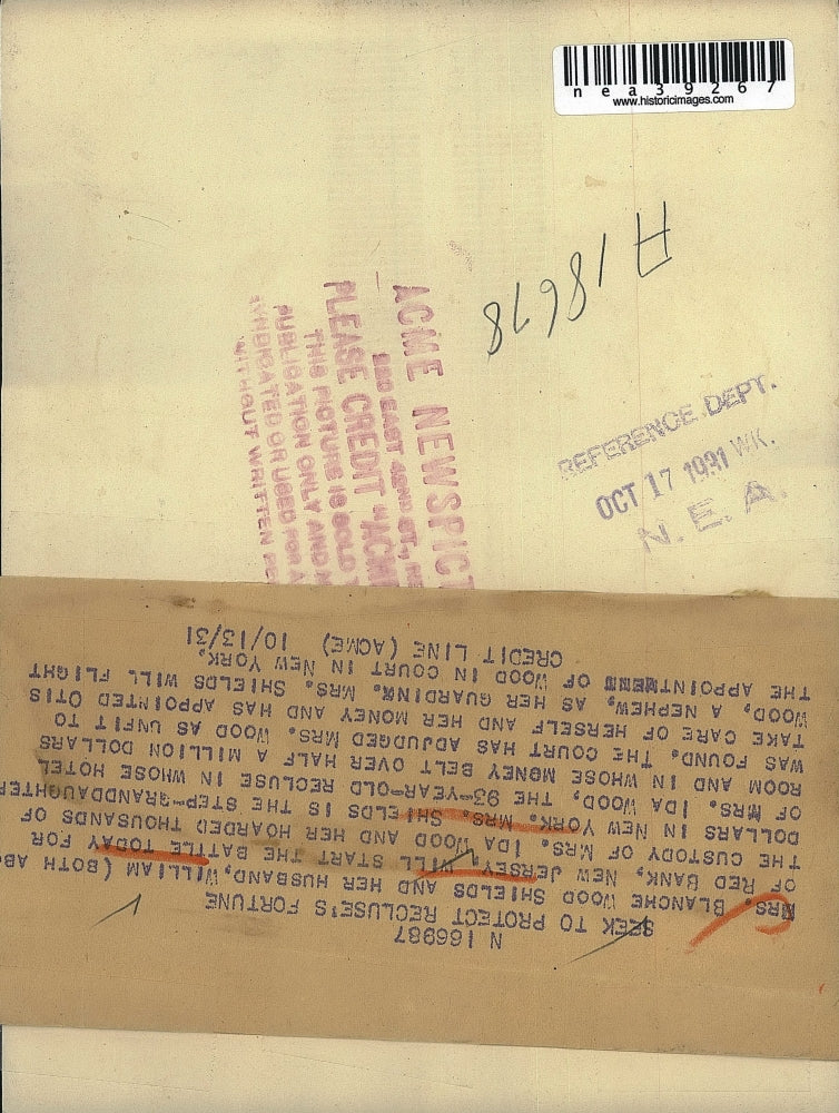 1931 Press Photo Mrs. Blanche Wood Shields with Husband William of New Jersey