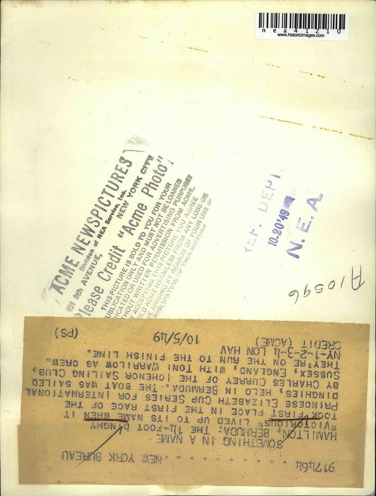 1949 Press Photo dinghy "Victorious" wins Princess Elizabeth Cup - nea41210