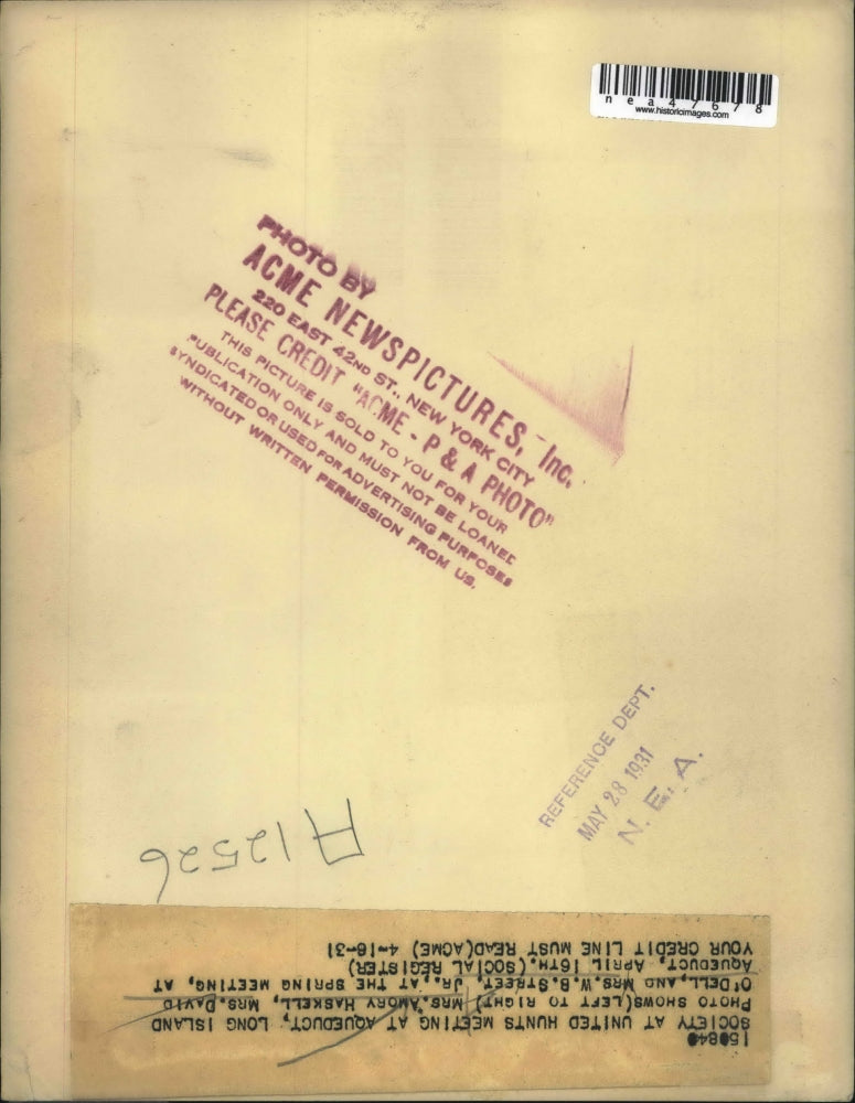 1931 Press Photo Socialites at United Hunts Meeting - nea47678