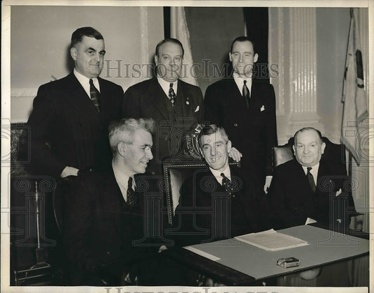 1939 Press Photo New England Govs.GD Aiken,L Saltonstall,FP Murphy,RE Baldwin