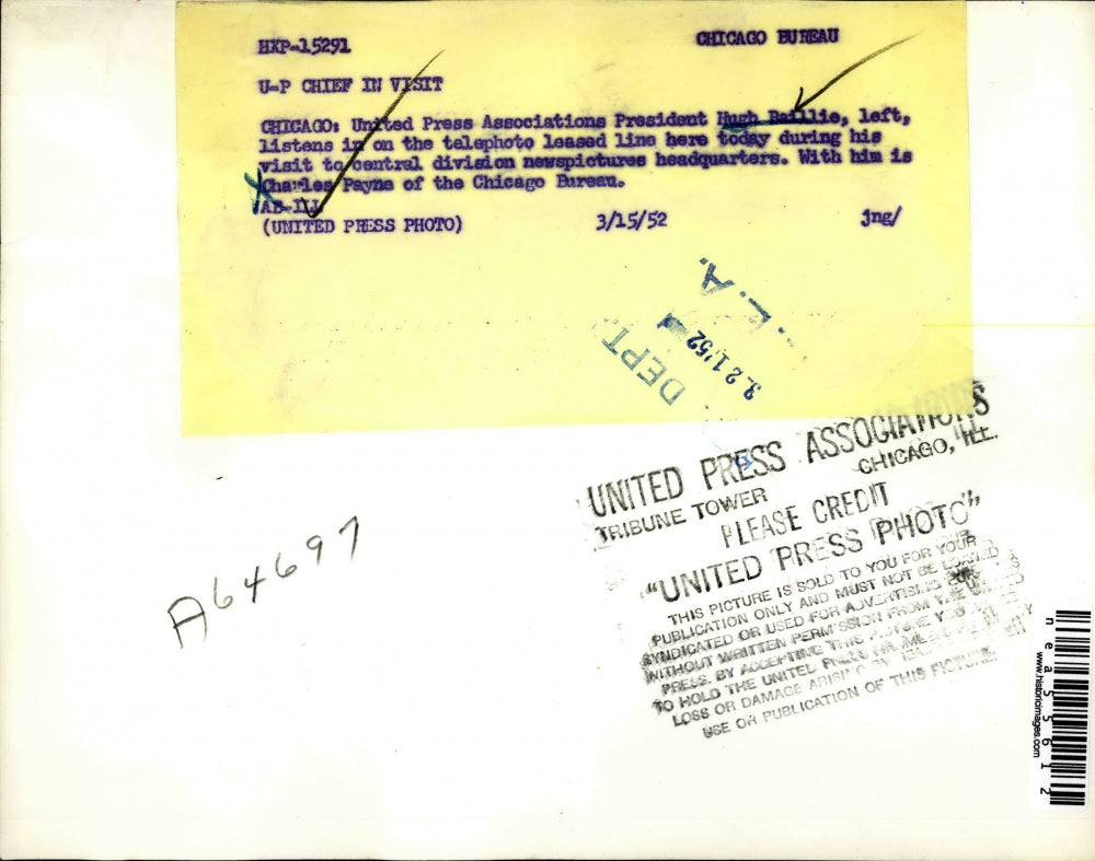 1952 Press Photo United press associations President Hugh Baillie - nea55612