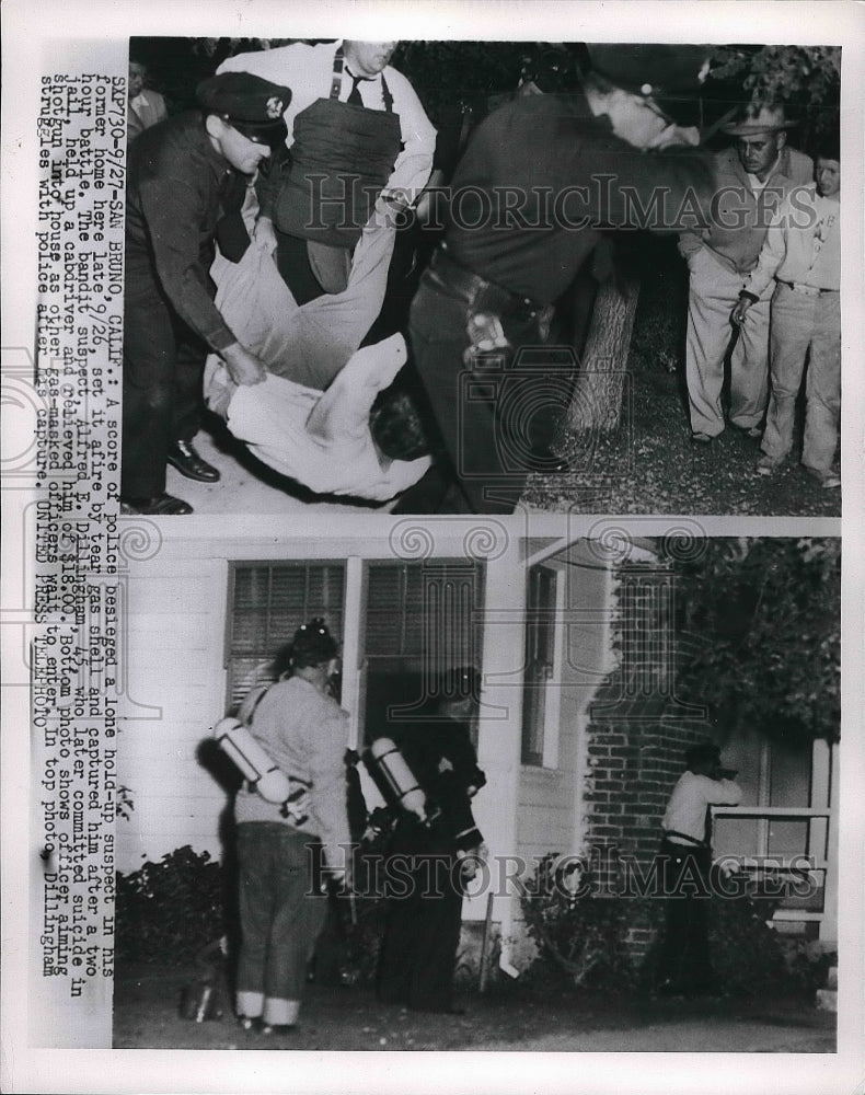 1954 Press Photo Police officers arresting Alfred E. Dillingham