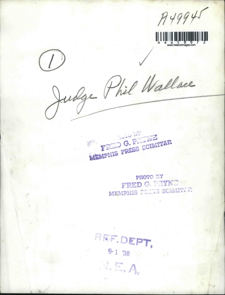 1938 Press Photo Judge Phil Wallace - nea58972