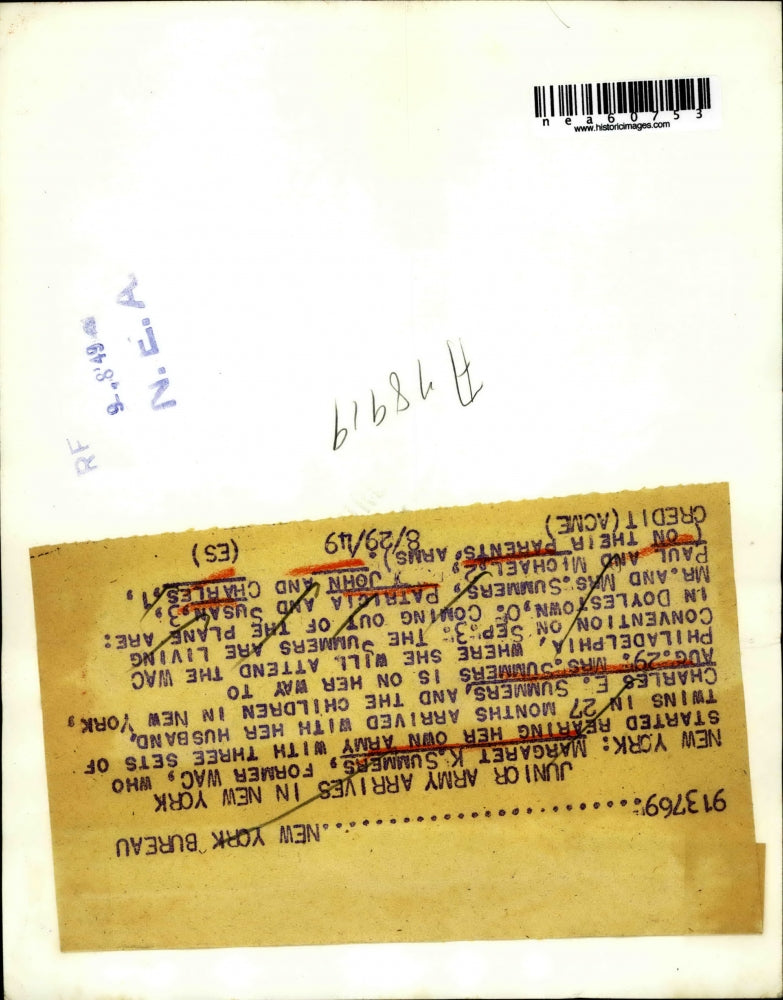 1949 Press Photo Margaret K. Summers Former WAC With Husband Charles & Children