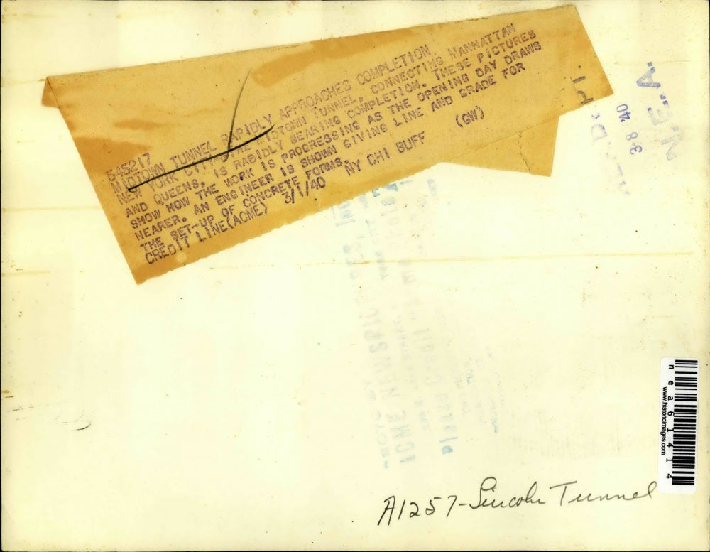 1940 Press Photo New York City Midtown Tunnel approach completion connect Queens