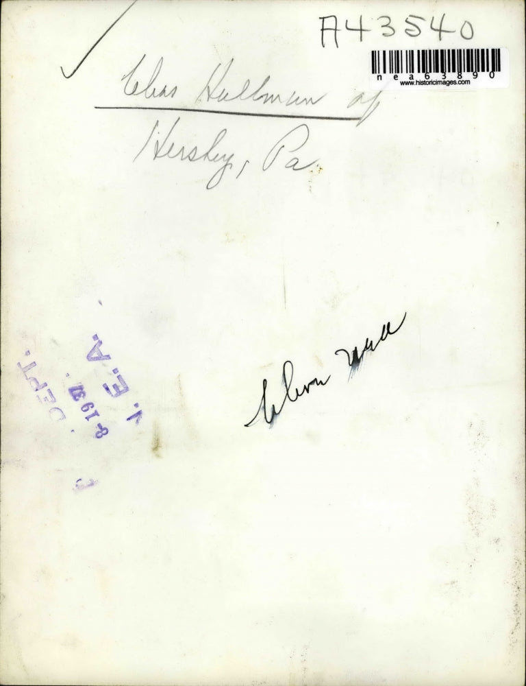 1937 Press Photo Silas Huffman Hershey Pennsylvania Chocolate