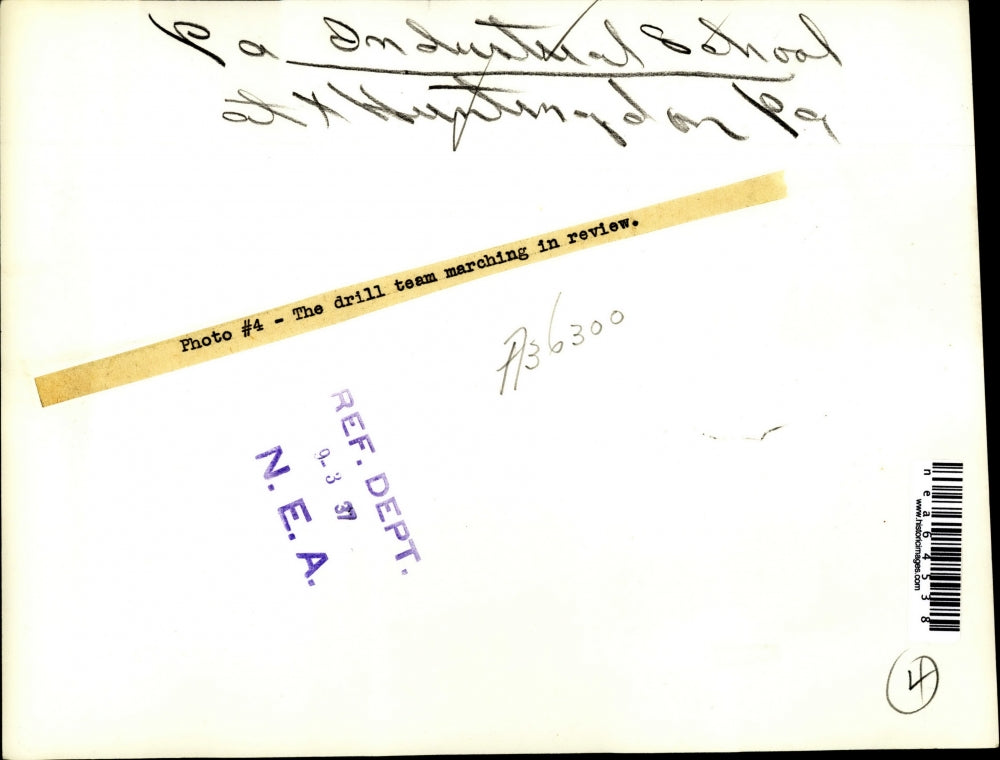 1937 Press Photo Drill Team Marching in Review