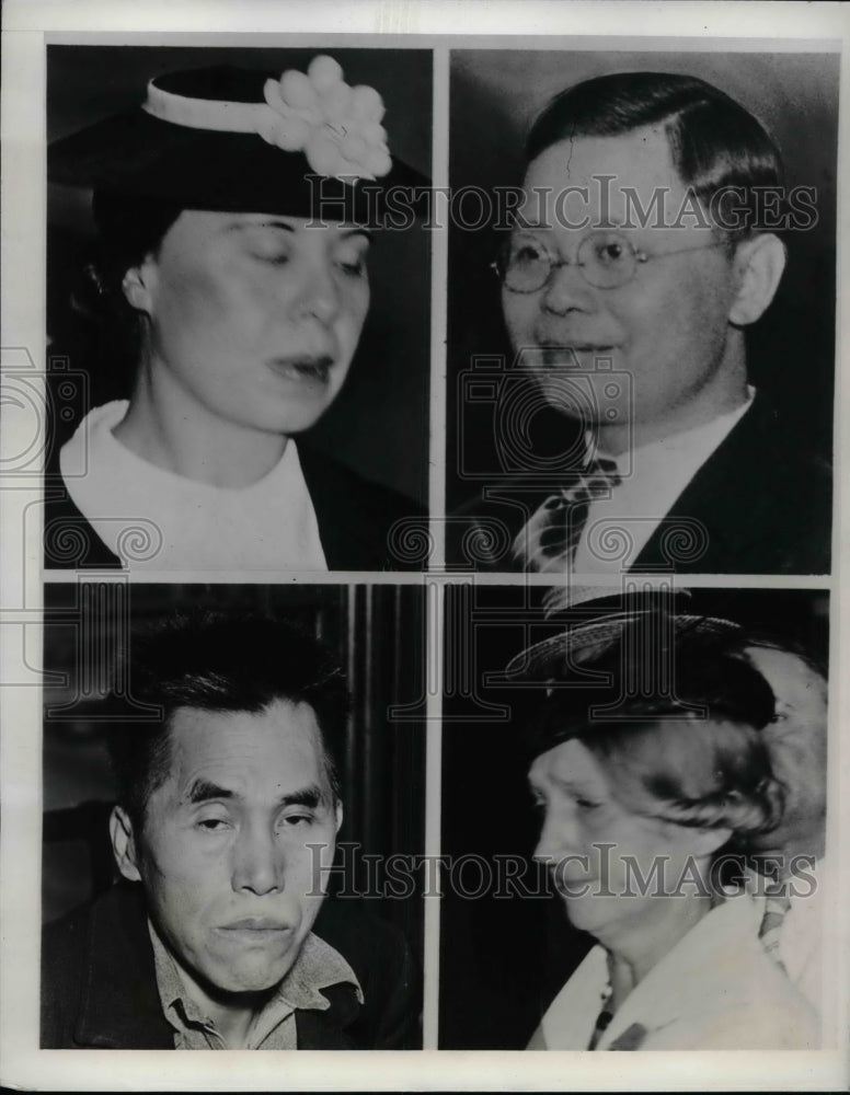 Load image into Gallery viewer, 1939 Press Photo Cleveland, Ohio, Mr &amp; Mrs Fong Gong,Miss Quil, T Chan Poy
