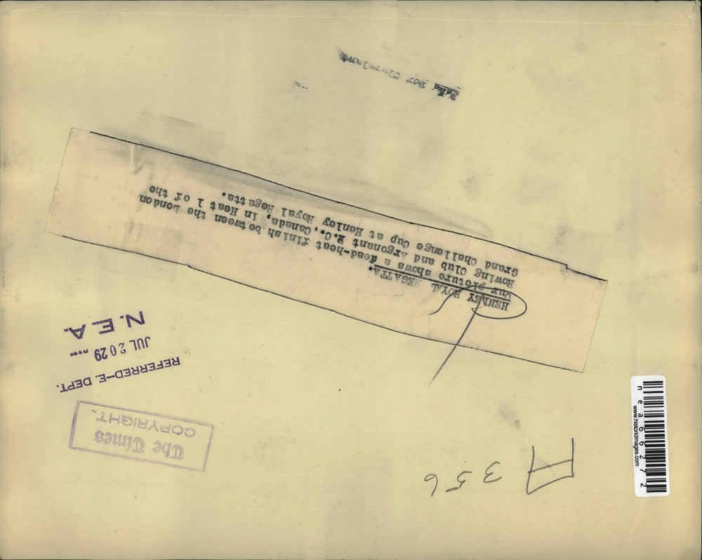 1929 Press Photo London Rowing Club Vs.Canada Argonant R.C. Henley Royal Regatta