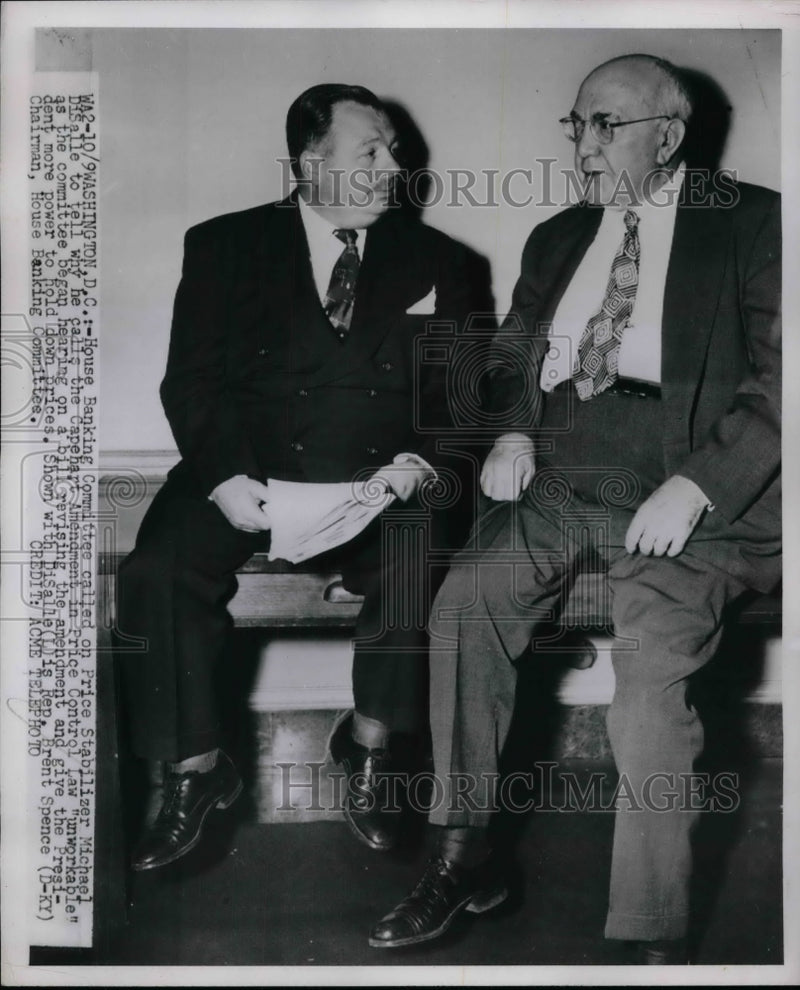 Load image into Gallery viewer, 1950 Press Photo Michael DiSalle &amp; Rep. Brent Spence of House Banking Comm.
