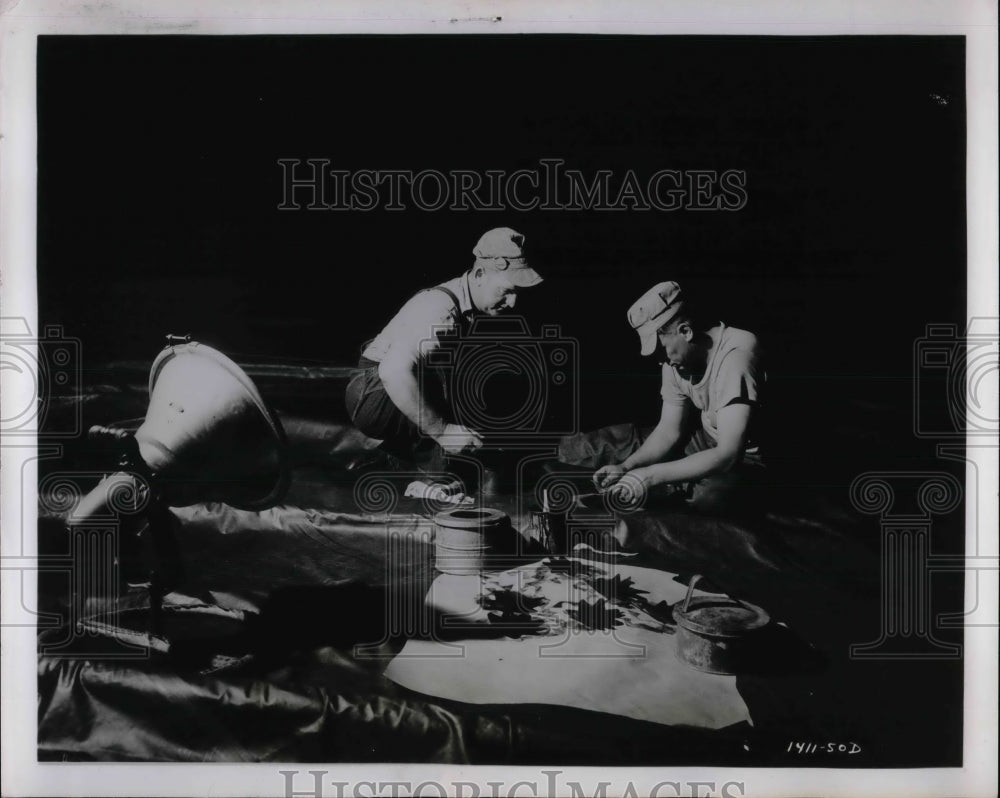 1950 Press Photo Goodyear Aircraft Corporation Constructs Navy Plane - nea67883