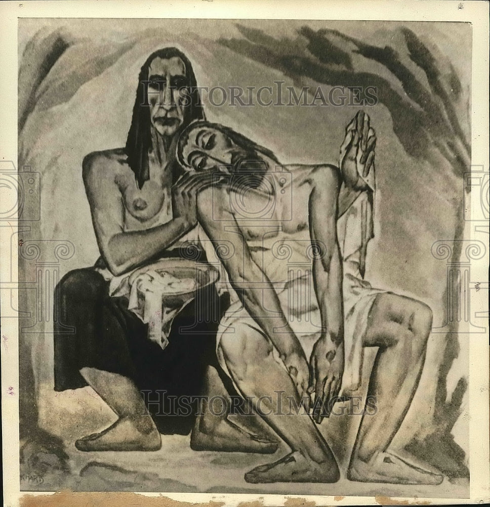 1933 Press Photo Painting titled "Mater Dolorosa" by Henri Durkhardt