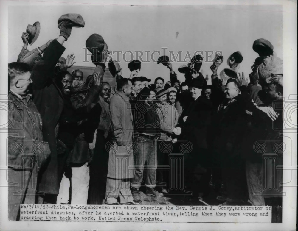 1962 Press Photo Rev. Dennis J. Comey, Waterfront Disputes Arbitrator