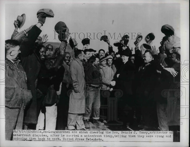Load image into Gallery viewer, 1962 Press Photo Rev. Dennis J. Comey, Waterfront Disputes Arbitrator
