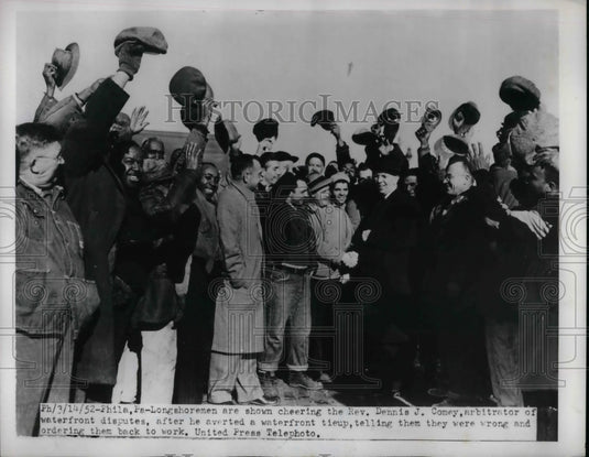 1962 Press Photo Rev. Dennis J. Comey, Waterfront Disputes Arbitrator