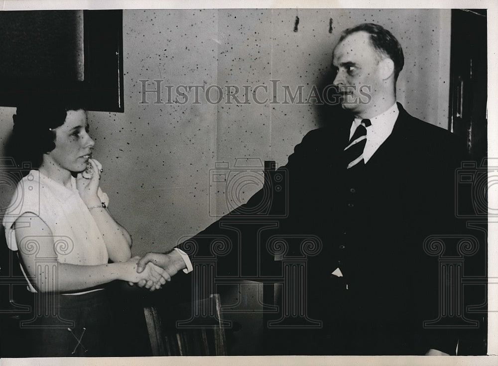 1937 Press Photo Ernest Mattice Freed by Margaret Cyckosz Identification Error