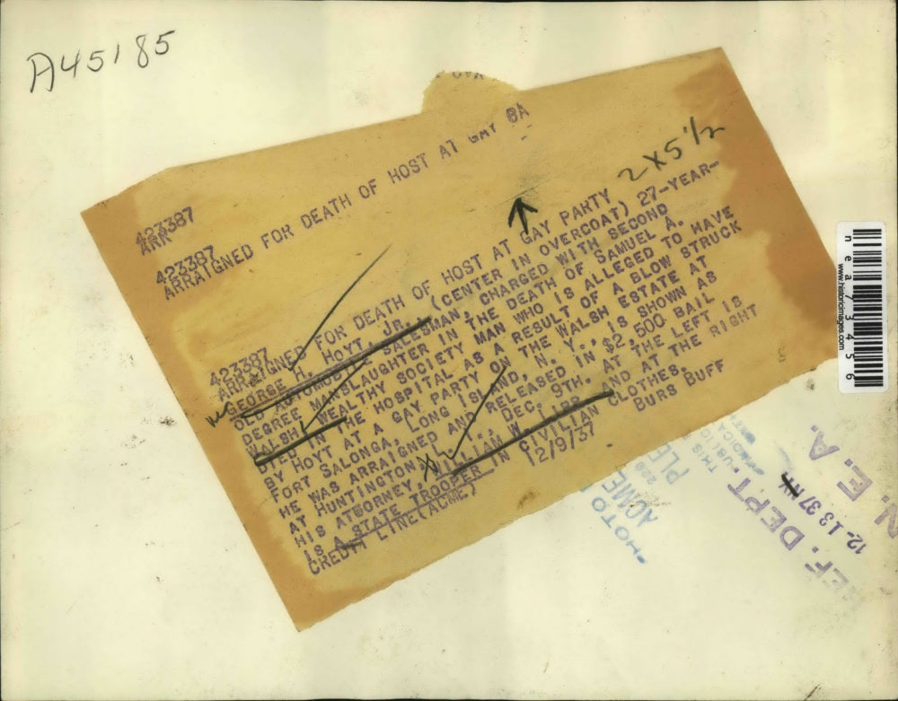 1937 Press Photo George H. Hoyt Jr. Wash Wealthy Society William Libb