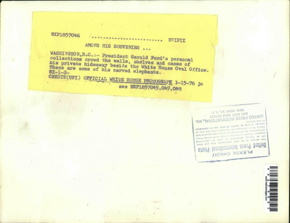 1976 Press Photo Part Of President Gerald Ford's Figurine Collection