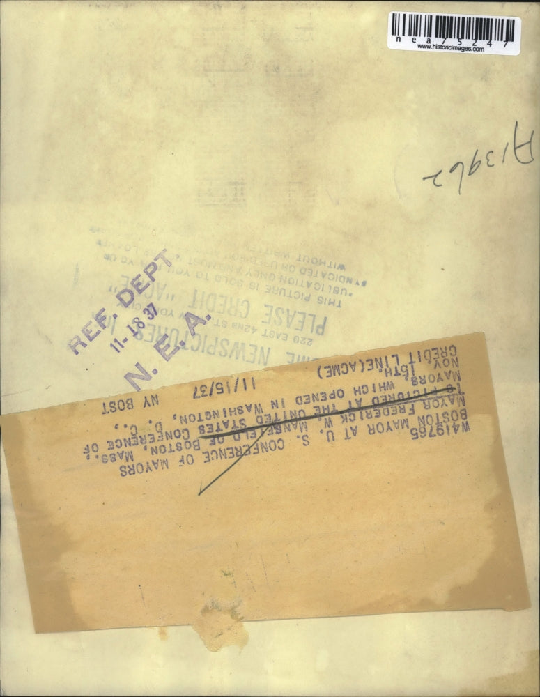 1937 Press Photo Mayor Frederick W. Mansfield Boston Mass.