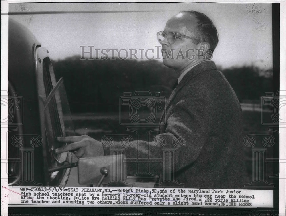 1956 Press Photo Robert Hicks Maryland Park Junior High School Student