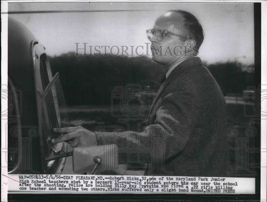 1956 Press Photo Robert Hicks Maryland Park Junior High School Student