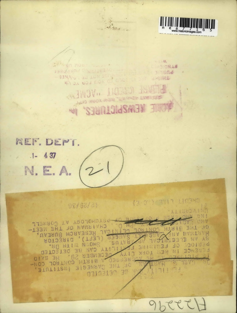 1939 Press Photo Dr Carl G. Hartman of Carnegie Institute 7 M Sanger - nea77165